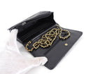 Chanel Black Top Stitch Leather Sheepskin WOC Wallet on Chain Bag