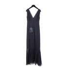 Chanel 2020 Fall Black Sheer Silk Chiffon Ruffle Gown - FR36 / 4