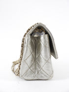 Chanel Silver Aged Leather Mini 2.55 Reissue Flap Bag