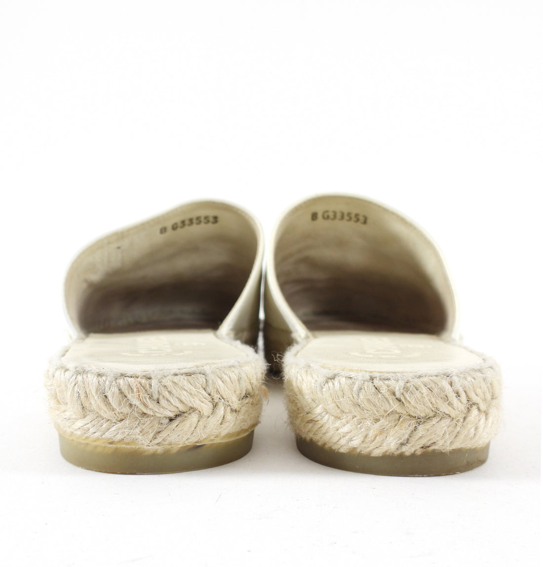 Chanel Black and White CC Cap Toe Flat Espadrille Slides - 34