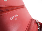 Chanel Timeless Classic Red Quilted Wallet on Chain with Enamel CC