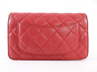 Chanel Timeless Classic Red Quilted Wallet on Chain with Enamel CC