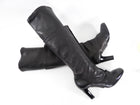 Chanel Black Lambskin Leather Runway Spat Boots with Cap Toe - 40