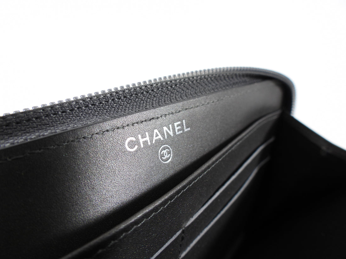 Chanel Timeless Classic CC Continental Zippy Wallet Pewter