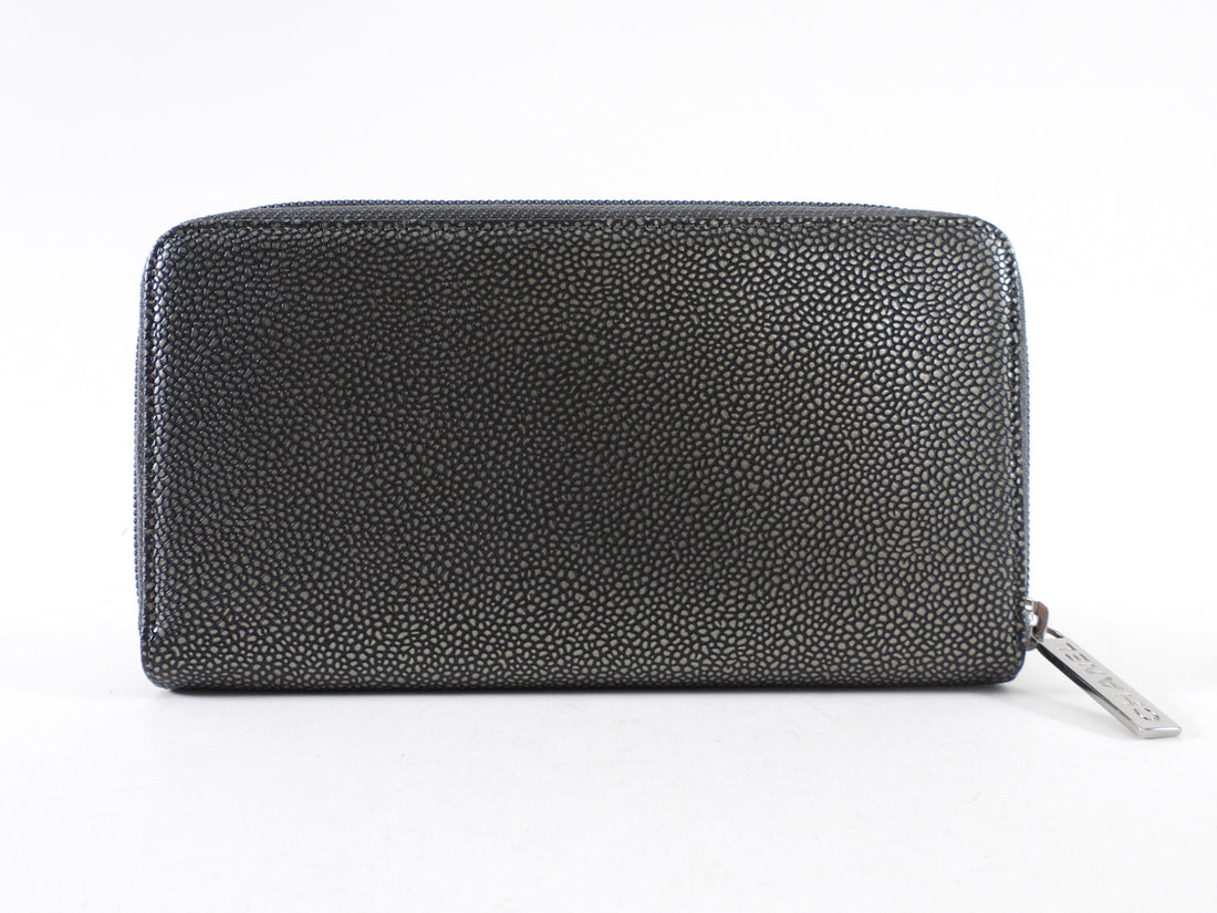 Chanel Timeless Classic CC Continental Zippy Wallet Pewter