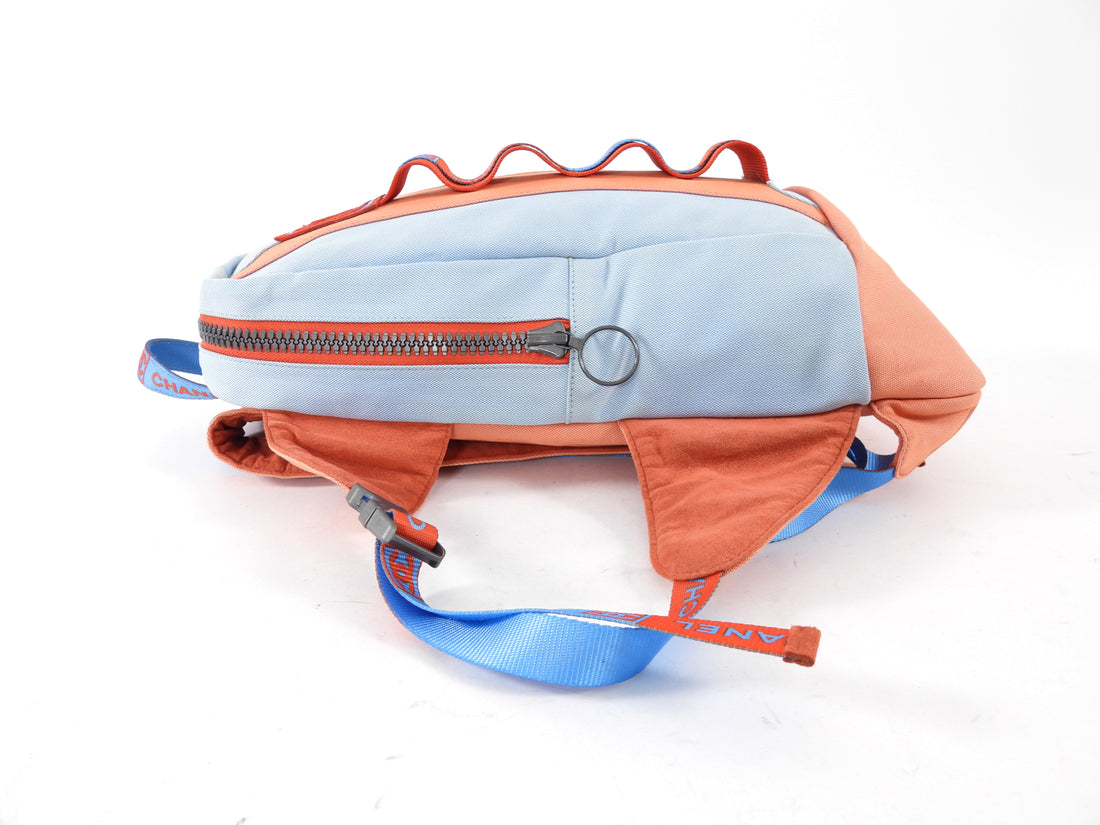 Chanel Sport Vintage 2002 Blue and Orange Canvas Backpack