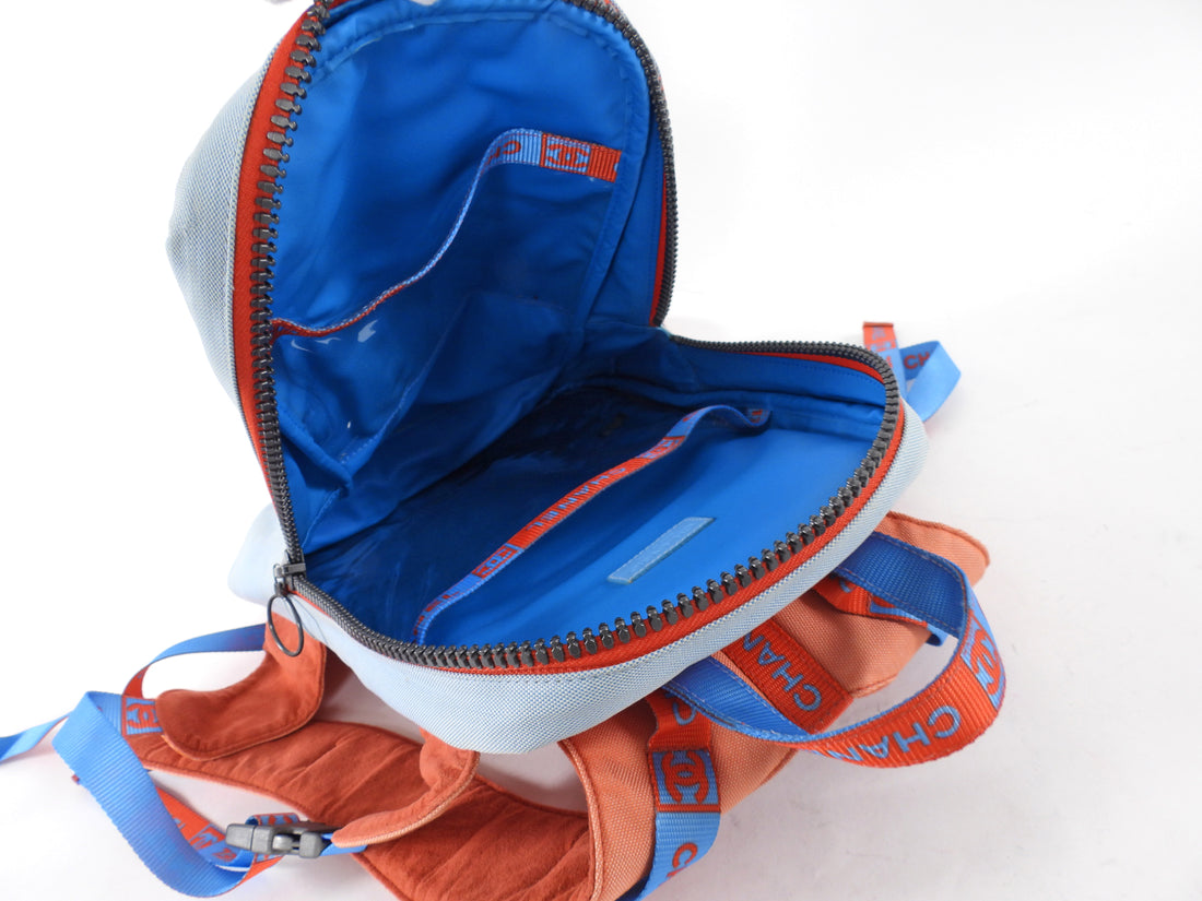 Chanel Sport Vintage 2002 Blue and Orange Canvas Backpack