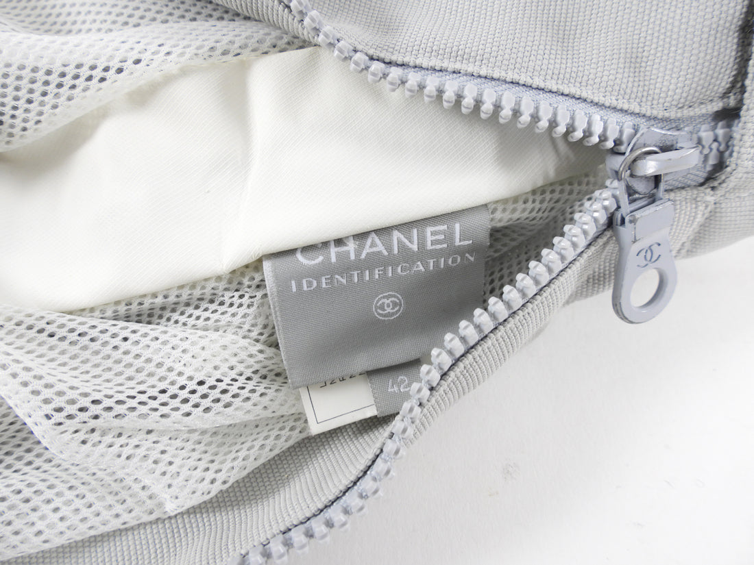 Chanel Sport Identification 01P Light Grey Mesh Lined Jacket - M FR42