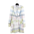 Chanel 05P Pink White Green Blue Tweed Dress and Jacket Suit Set - FR46 / XL / USA 12.