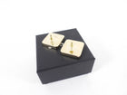 Chanel 23C Square Black and Beige CC Enamel Earrings