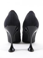 Chanel Black Fabric Pumps with Crystal Star Strass Trim - 40C