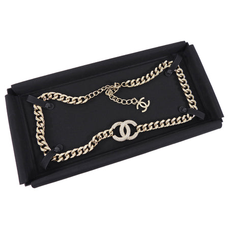Chanel 20A Light Goldtone CC Strass Chain Belt