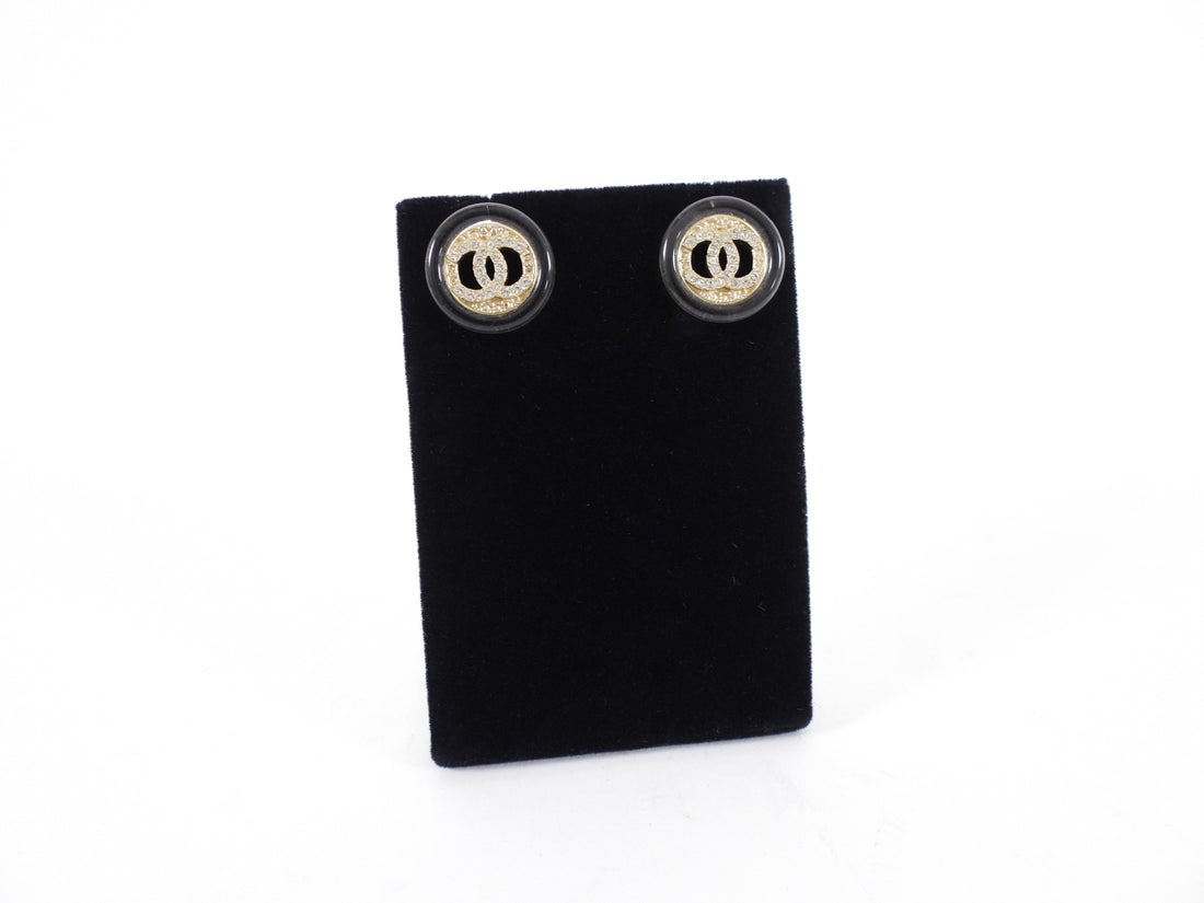 Chanel 19A Acrylic Strass CC Earring