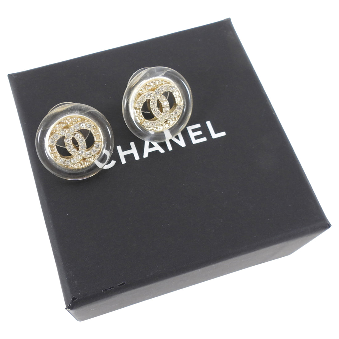 Chanel 19A Acrylic Strass CC Earring