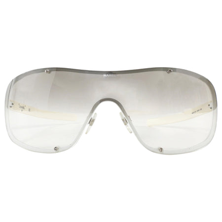 Chanel Sport Vintage 2000's White Grey Gradient Shield Sunglasses