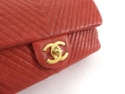 Chanel Surpique Chevron Red Quilted Small Flap Bag