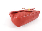 Chanel Surpique Chevron Red Quilted Small Flap Bag