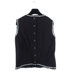 Chanel 04A Black and White Wool Fringe Tank and Jacket Set - FR42 / 10
