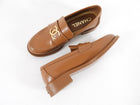 Chanel Caramel Brown 24C Smooth Leather CC Logo Loafers - 36.5 (37)