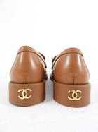 Chanel Caramel Brown 24C Smooth Leather CC Logo Loafers - 36.5 (37)