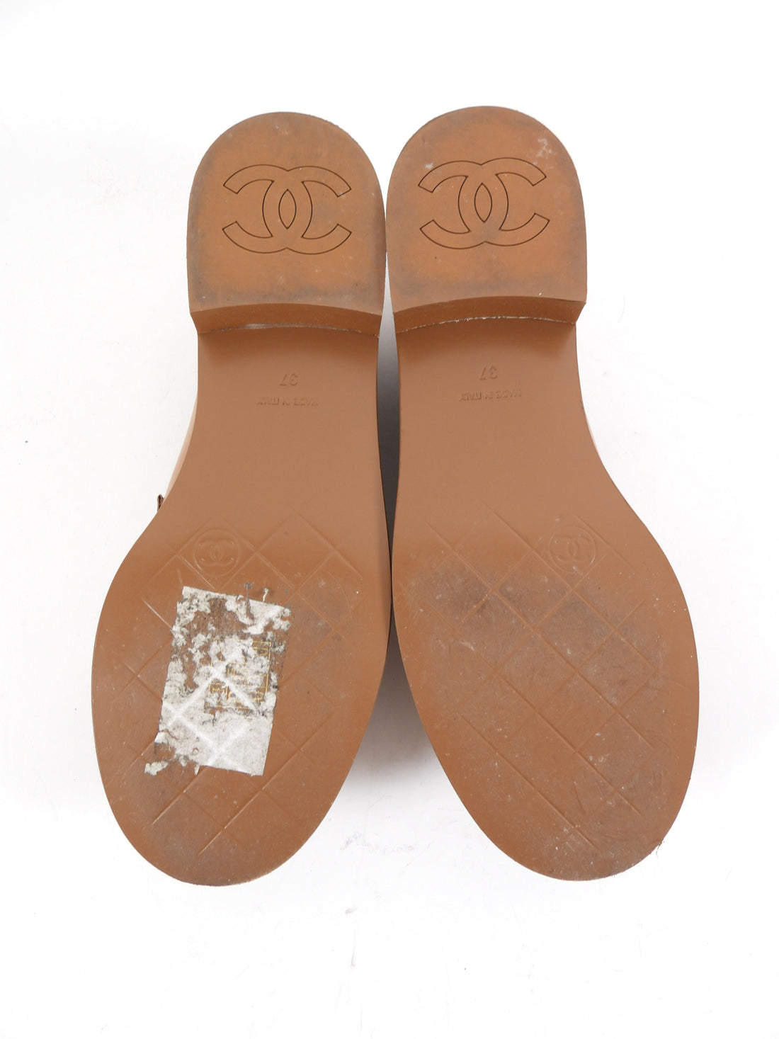 Chanel Caramel Brown 24C Smooth Leather CC Logo Loafers - 36.5 (37)