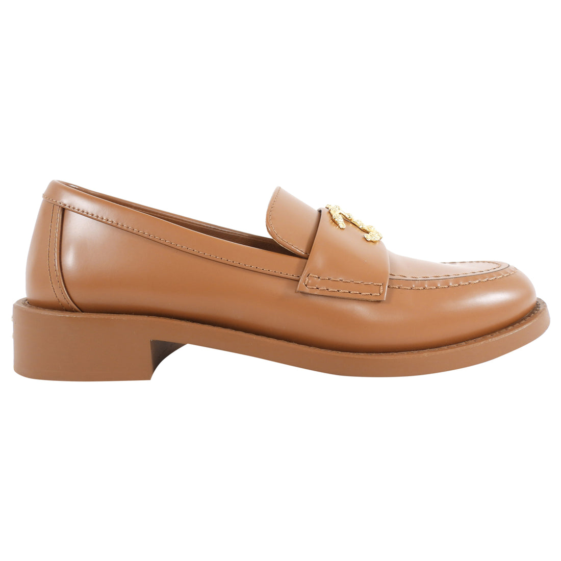 Chanel Caramel Brown 24C Smooth Leather CC Logo Loafers - 36.5 (37)