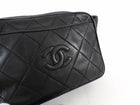 Chanel Vintage Black Quilted Leather Tassel Camera Bag