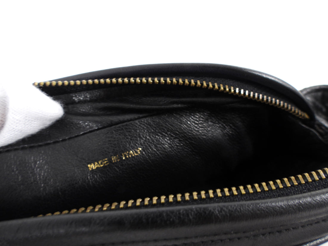 Chanel Vintage Black Quilted Leather Tassel Camera Bag