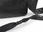Chanel Vintage Black Quilted Leather Tassel Camera Bag