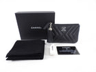 Chanel Black Leather Chevron Tassel Mini Zip Pouch