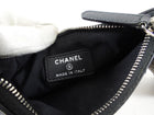 Chanel Black Leather Chevron Tassel Mini Zip Pouch