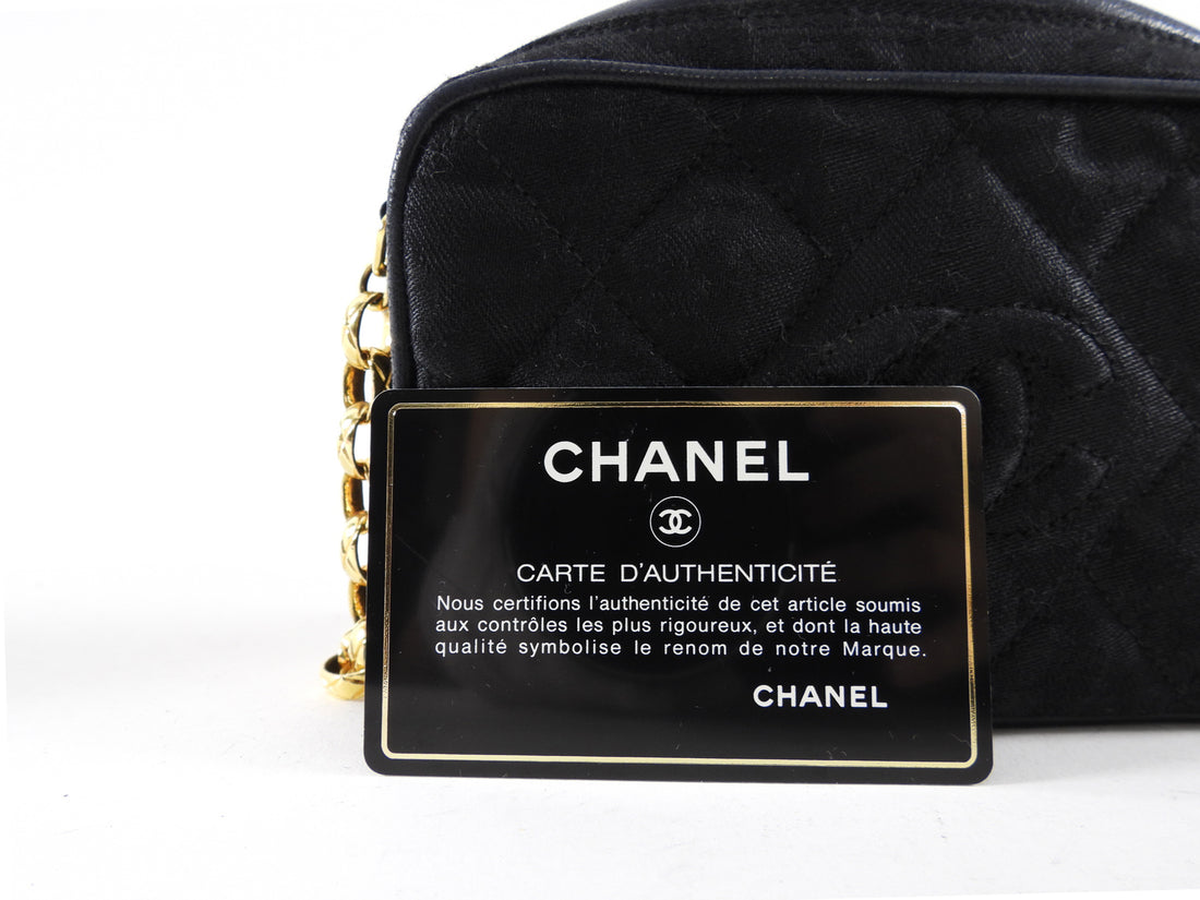 Chanel Vintage 1991 Black Mini Tassel Bijoux Camera Bag