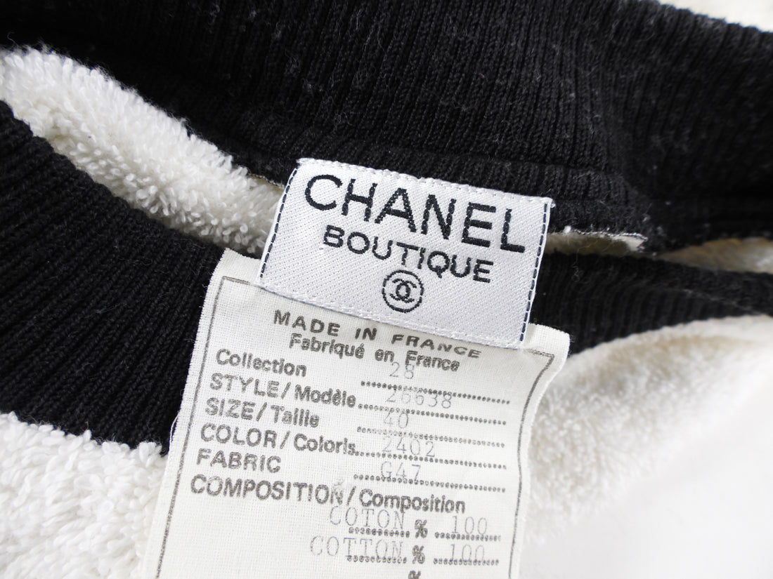 Chanel Vintage 1992 Original Iconic Archive Terry Logo Pullover Top - FR40 / M
