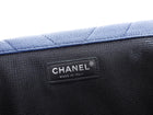 Chanel Navy Blue Chevron Quilted XXL Travel Flap Bag