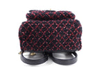 Chanel Black and Red Tweed Small CC Chain Backpack