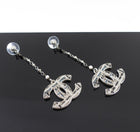 Chanel 19A CC Tweed Embellished Drop Earrings