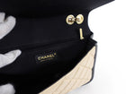 Chanel Black and Beige Medium Two Tone Elegant Flap Bag
