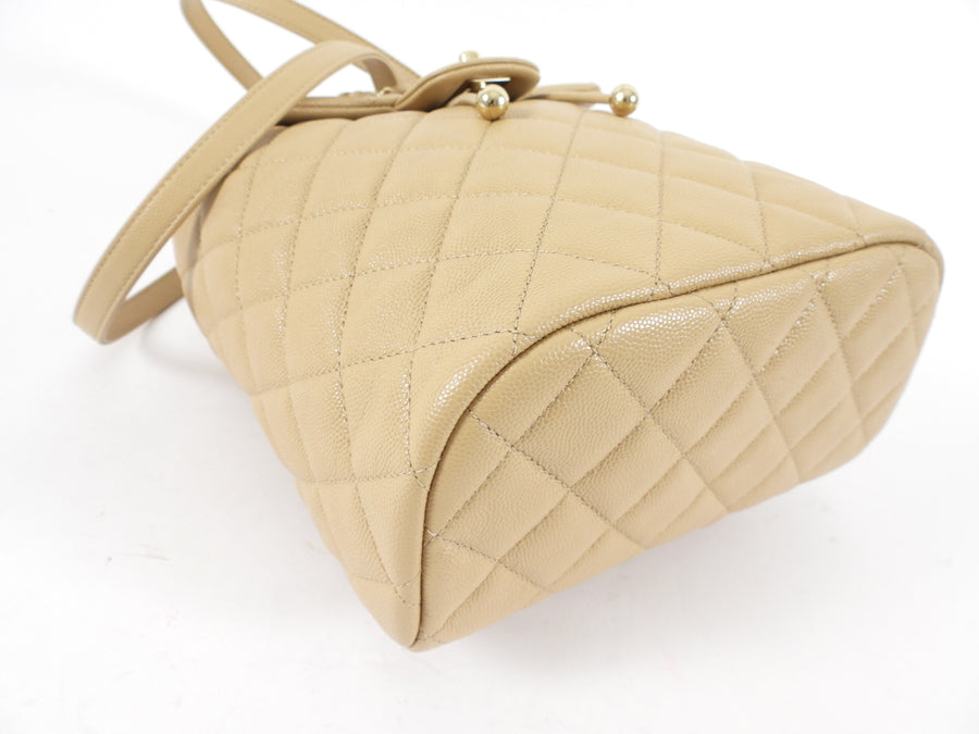 Chanel Beige Caviar Leather Urban Spirit Backpack GHW