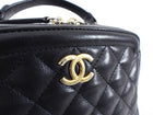 Chanel Black Lambskin Leather Extra Pocket Vanity Chain Bag