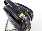 Chanel Black Lambskin Leather Extra Pocket Vanity Chain Bag
