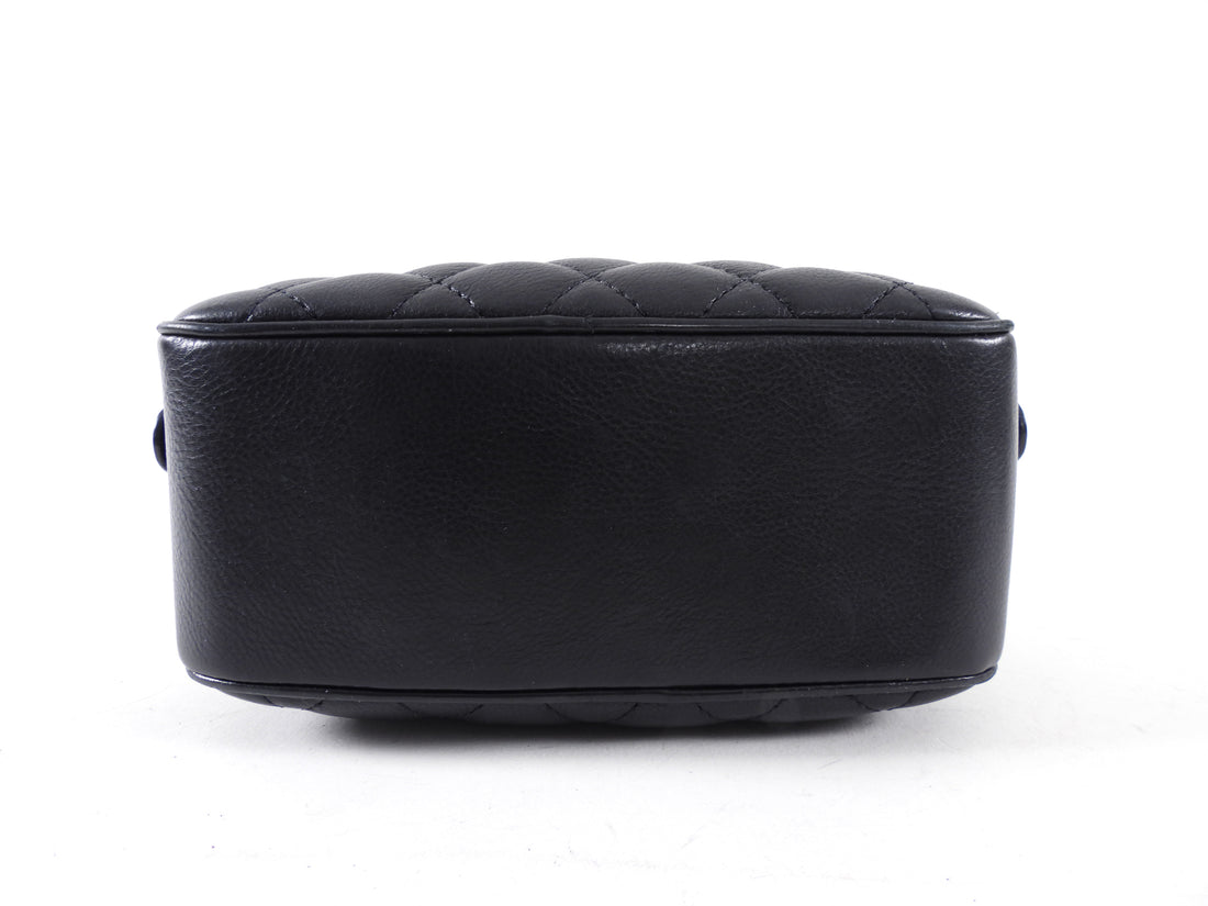 Chanel Black Lambskin Leather Extra Pocket Vanity Chain Bag