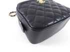 Chanel Black Lambskin Leather Extra Pocket Vanity Chain Bag