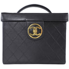 Chanel Vintage 1994 Black Quilted Leather Box Vanity Case Bag