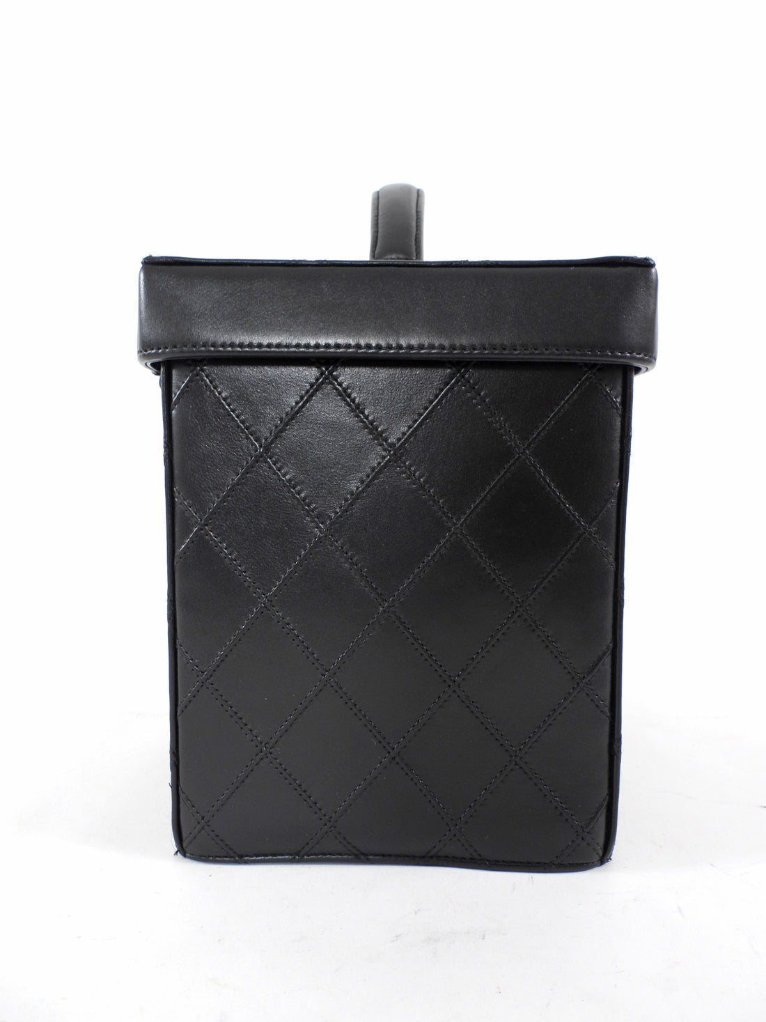 Chanel Vintage 1994 Black Quilted Leather Box Vanity Case Bag
