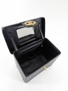 Chanel Vintage 1994 Black Quilted Leather Box Vanity Case Bag