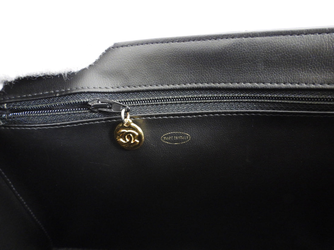 Chanel Vintage 1994 Black Quilted Leather Box Vanity Case Bag
