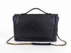 Chanel Black Quilted Leather Vintage Two Way Envelope Flap Chain Bag