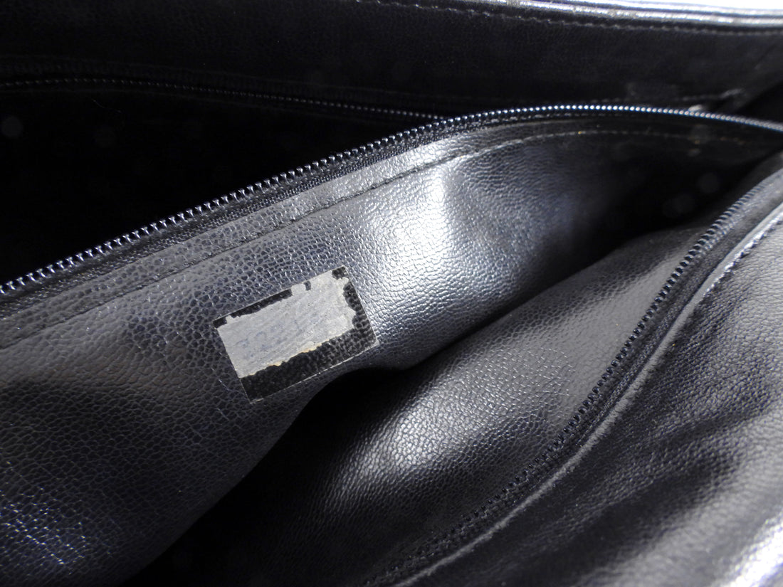 Chanel Black Quilted Leather Vintage Two Way Envelope Flap Chain Bag