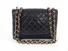 Chanel Vintage 1997 Black Lambskin Leather Jumbo CC Flap Bag