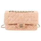 Chanel 2005 Peach Tweed Medium Classic Double Flap Bag